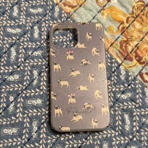 Pug Pattern Phone Case - Black